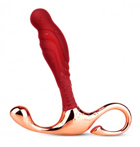 MIZZZEE Silicone Prostate Massager With Metal Handle Smooth Anal Plug (S Size 10.5*8.3*2.0cm)